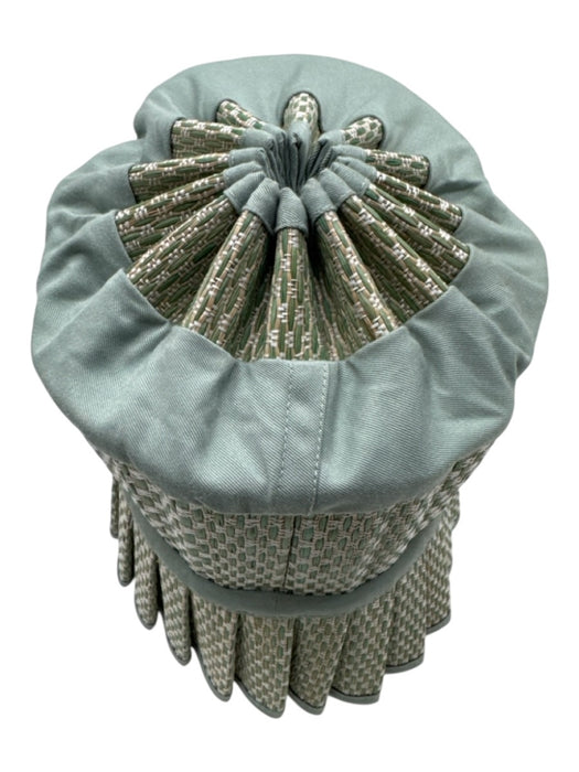 Lorna Murray Blue & Green Straw Woven Tie Neck Bucket Hat Blue & Green / M