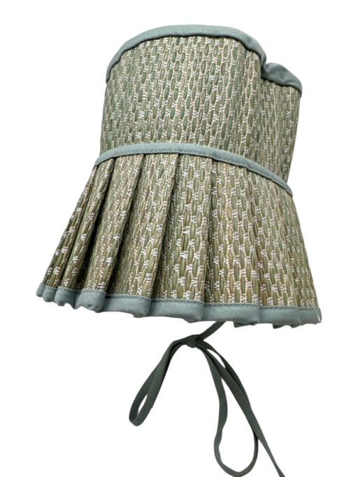 Lorna Murray Blue & Green Straw Woven Tie Neck Bucket Hat Blue & Green / M