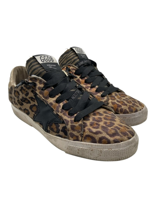 Golden Goose Shoe Size 40 Brown Textile & Leather Leopard Print Low Top Sneakers Brown / 40