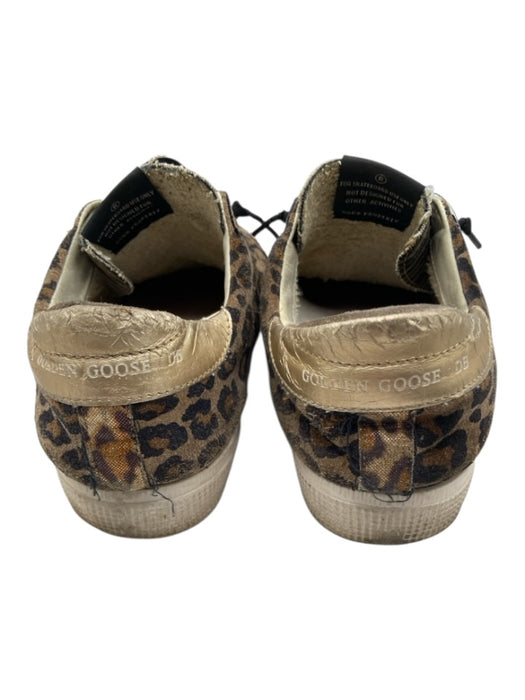 Golden Goose Shoe Size 40 Brown Textile & Leather Leopard Print Low Top Sneakers Brown / 40