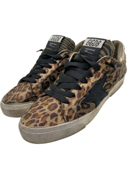 Golden Goose Shoe Size 40 Brown Textile & Leather Leopard Print Low Top Sneakers Brown / 40