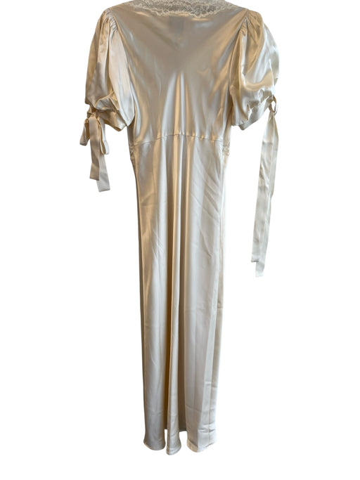 Reformation X Kacey Musgraves Size 0 Beige 100% Silk Lace Trim Solid Midi Dress Beige / 0