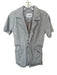 Pistola Size XS Baby Blue Cotton Short Sleeve Button Down Cuffed Romper Baby Blue / XS