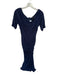 Tadashi Shoji Size S Navy Polyester 3/4 Sleeve Pleated Gathered Back Zip Gown Navy / S