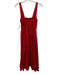 O.P.T. Size 6 Red Linen Tie Detail V Waist Sleeveless Midi Dress Red / 6