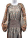 Ulla Johnson Size 6 Aqua Blue & orange Polyester Long Balloon Sleeve Dress Aqua Blue & orange / 6