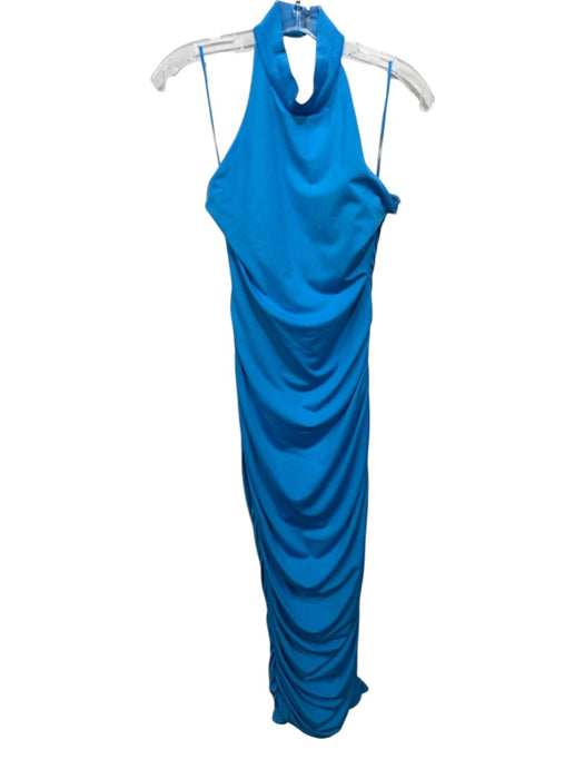 Superdown Size Medium Bright Blue Polyester Blend Sleeveless Halter Neck Dress Bright Blue / Medium