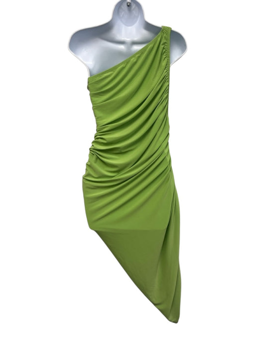 Norma Kamali Size M Green Polyester Blend Ruched Bodysuit Midi Dress Green / M