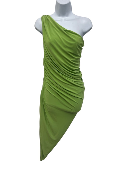 Norma Kamali Size M Green Polyester Blend Ruched Bodysuit Midi Dress Green / M