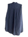 Theory Size L Navy Silk Collared Button Up Sleeveless Tie Detail Top Navy / L