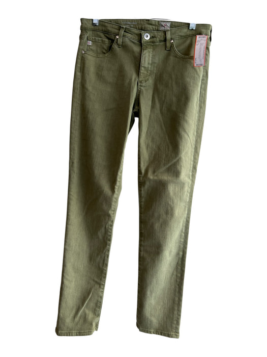 AG Size 29 Green Cotton Blend 5 Pocket Zip Fly Mid Rise Skinny Jeans Green / 29