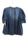 Ba&sh Size 2 Blue Cotton Short Puff Sleeve Button Round Neck Top Blue / 2