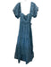 BHLDN Size 10 Blue Polyester Blend organza overlay Flowers Sash Puff Sleeve Gown Blue / 10