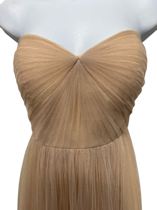 Jenny Yoo Collection Size 2 Peach Beige Polyester Tulle Overlay bustier Gown Peach Beige / 2