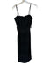 Aqua Size XS Black Polyester Silver Studs Spaghetti Strap Midi Back Slit Dress Black / XS