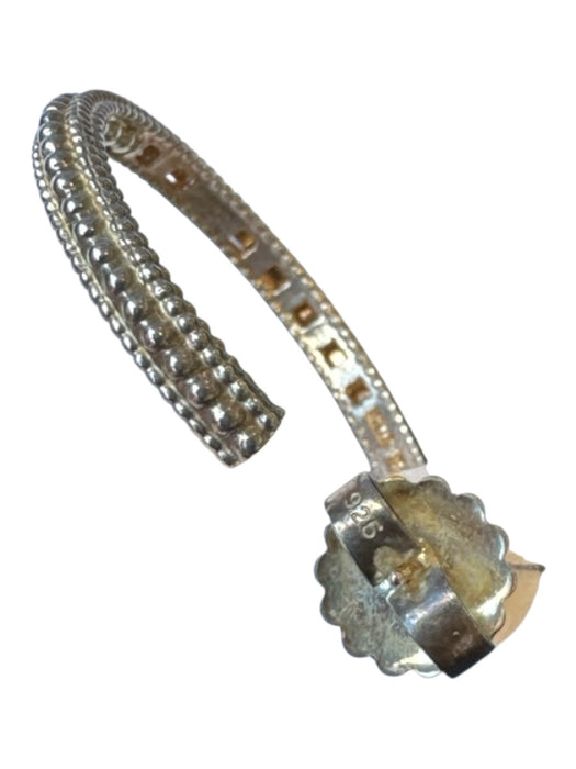 Vahan Silver & Gold 14k Gold Post Back Hoops Sterling Silver Two Tone Earrings Silver & Gold