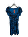 Free People Size Est XS Navy & Blue Linen Cap Sleeve Botanical Buttons Dress Navy & Blue / Est XS