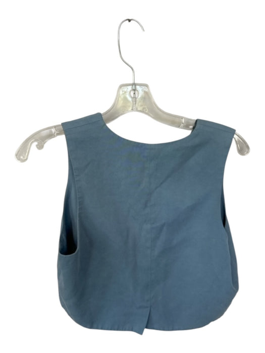 Donni Size M Slate Blue Lycocell Sleeveless Button Down Top Slate Blue / M