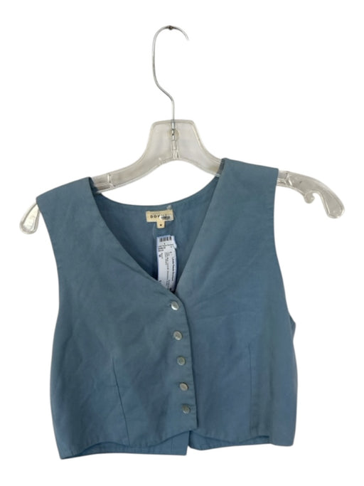 Donni Size M Slate Blue Lycocell Sleeveless Button Down Top Slate Blue / M