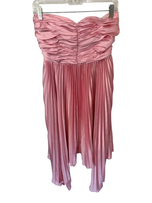 AMUR Size 2 Pink Polyester Strapless Acordian Pleated Back Zip Gown Pink / 2