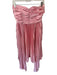 AMUR Size 2 Pink Polyester Strapless Acordian Pleated Back Zip Gown Pink / 2