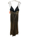 Ieena for Mac Duggal Size 6 Gold & Black Polyester Spaghetti Strap Metallic Gown Gold & Black / 6