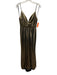 Ieena for Mac Duggal Size 6 Gold & Black Polyester Spaghetti Strap Metallic Gown Gold & Black / 6