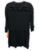 Tuckernuck Size S Black Rayon 3/4 Sleeve Lace Overlay V Neck Drop Waist Dress Black / S