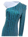 Michael Costello x Revolve Size L Blue Green Polyester One Sleeve Sequin Gown Blue Green / L