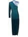 Michael Costello x Revolve Size L Blue Green Polyester One Sleeve Sequin Gown Blue Green / L