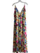 Alice & Olivia Size 10 Pink Green & Multi Viscose & Silk V Neck & Back Dress Pink Green & Multi / 10