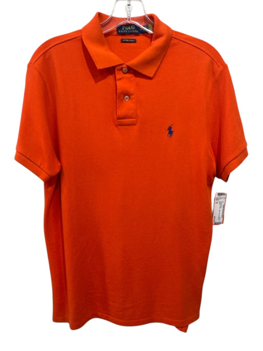 Polo Size M Orange Cotton Solid Polo Men's Short Sleeve Orange / M