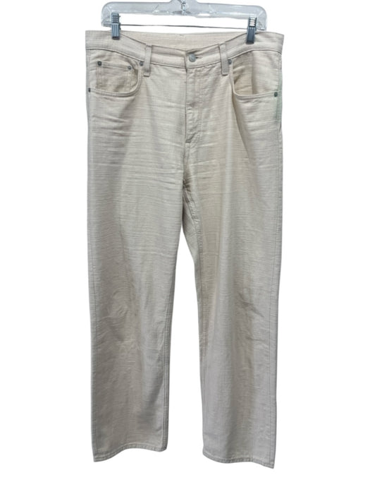 COS Size 31 Cream Cotton Zip Fly High Rise Straight Leg Woven Pants Cream / 31