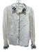 Anthropologie Size 6 Cream & Black Cotton Embroidered Button Down Scalloped Top Cream & Black / 6