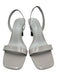 Mango Shoe Size 37 Light Gray Leather Upper Sculptural Heels Slingback Sandals Light Gray / 37