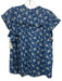 Sea New York Size 8 Blue, White, yellow Silk Cap Sleeve Dots & Floral Top Blue, White, yellow / 8