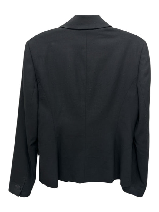 Tory Burch Size 6 Black Wool Blend Flap Pocket Lapel Detail Two Button Jacket Black / 6