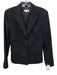 Tory Burch Size 6 Black Wool Blend Flap Pocket Lapel Detail Two Button Jacket Black / 6