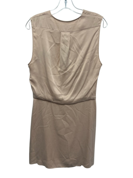 Rag & Bone Size M Beige Pink Silk V Neck Surplice Above Knee Dress Beige Pink / M