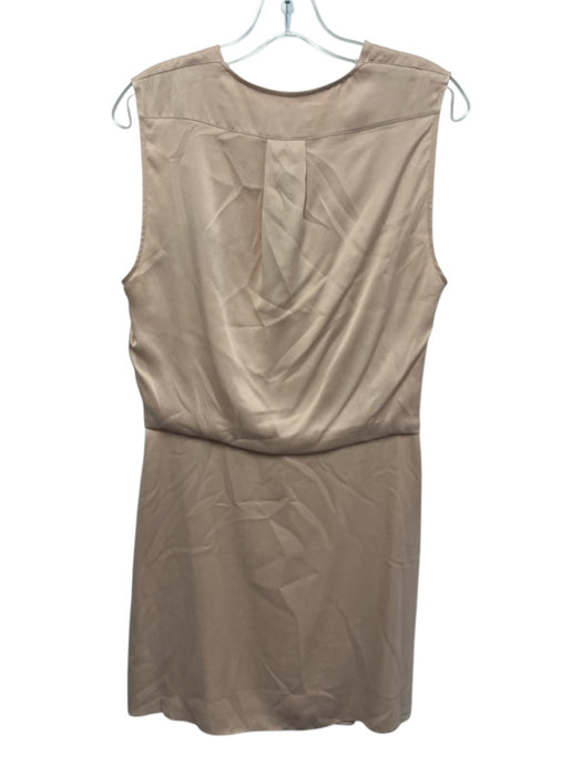Rag & Bone Size M Beige Pink Silk V Neck Surplice Above Knee Dress Beige Pink / M