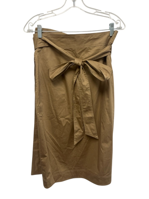 Ann Mashburn Size XS/S Tan Brown Cotton Blend Sateen Short Sleeve Wrap Skirt Set Tan Brown / XS/S
