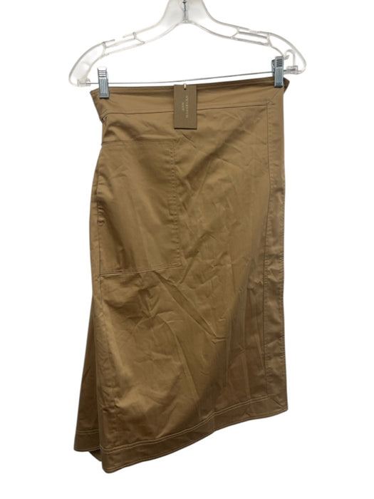 Ann Mashburn Size XS/S Tan Brown Cotton Blend Sateen Short Sleeve Wrap Skirt Set Tan Brown / XS/S