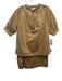 Ann Mashburn Size XS/S Tan Brown Cotton Blend Sateen Short Sleeve Wrap Skirt Set Tan Brown / XS/S