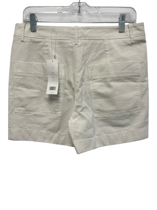 Vince Size 6 White Cotton Blend High Rise Button & Zip Fly Shorts White / 6