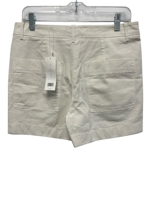 Vince Size 6 White Cotton Blend High Rise Button & Zip Fly Shorts White / 6