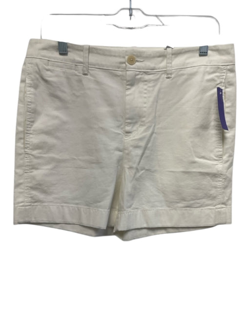 Vince Size 6 White Cotton Blend High Rise Button & Zip Fly Shorts White / 6