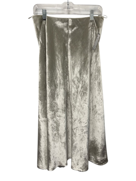 Vince Size 6 Taupe Gray Viscose Blend Elastic Waist Crushed Velvet Maxi Skirt Taupe Gray / 6