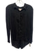 Helmut Lang Size Medium Black Viscose Long Sleeve Sheer Button Front Top Black / Medium