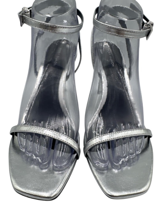 Tory Burch Shoe Size 9 Silver Leather Rhinestone Open Toe Strappy Sandals Silver / 9