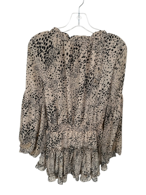 Buddy Love Size M Brown & Black Polyester Animal neck tie Ruffle Mini Dress Brown & Black / M